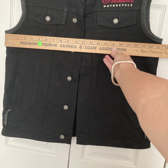 Indian Motorcycle Men's Heavy Canvas Vest Black Medium Button Up (Ex. Cond.) - Picture 10 of 15